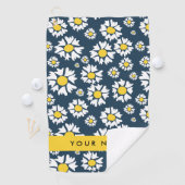 デイジーパターン、白いデイジー、名前 ゴルフタオル (インサイチュ)