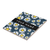 デイジーパターン、白いデイジー、名前 タイル (側面)