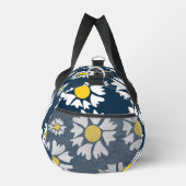 デイジーパターン、白いデイジー、名前 ダッフルバッグ (右)