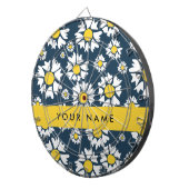 デイジーパターン、白いデイジー、名前 ダーツボード (正面右)