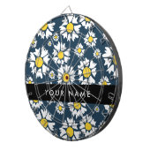 デイジーパターン、白いデイジー、名前 ダーツボード (正面右)