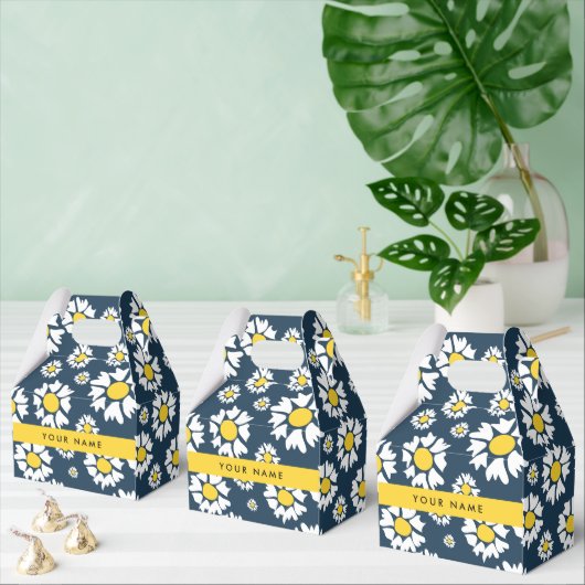 デイジーパターン、白いデイジー、名前 フェイバーボックス (複数)