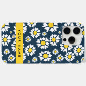 デイジーパターン、白いデイジー、名前 Case-Mate iPhoneケース (裏面 (横))