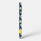 デイジーパターン、白いデイジー、名前 SAMSUNG GALAXYケース (左側面)