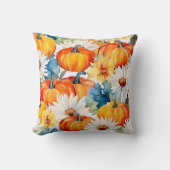 デイジーパンプキンオータムンサンクスギビングフローラ クッション (正面)