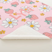 デイジーパーソナライズされたとイチゴ シェルパブランケット (3/4)