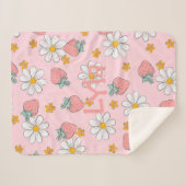 デイジーパーソナライズされたとイチゴ シェルパブランケット (正面(横))