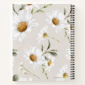 デイジーパーソナライズされたフラワーズファミリーレシピクックブック ノートブック (裏面)