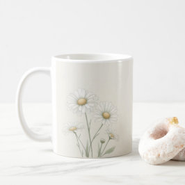 デイジーパーソナライズされた花 コーヒーマグカップ