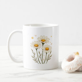 デイジーパーソナライズされた花 コーヒーマグカップ