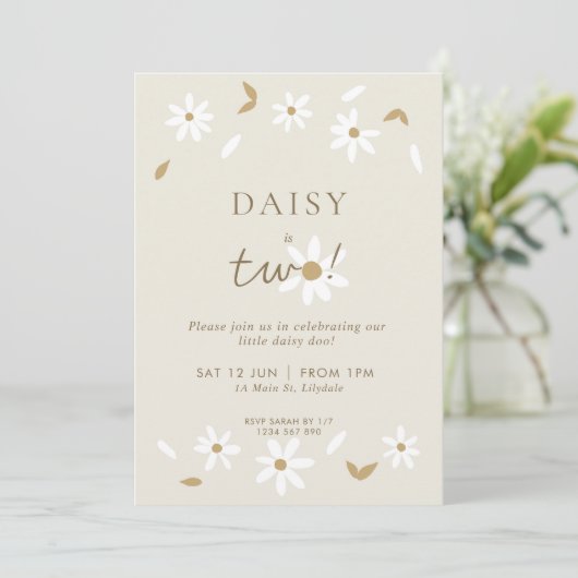 デイジーパーティー2nd誕生日招待状 招待状 (スタンド正面)