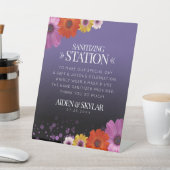 デイジーパープルグリッター結婚の消毒所 台座サイン (インサイチュ)