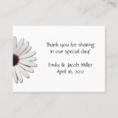 デイジーパープル個人のテーブ結婚ル・ナンバー・カード プレイスカード (裏面)