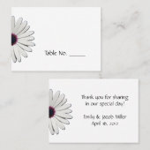 デイジーパープル個人のテーブ結婚ル・ナンバー・カード プレイスカード (正面/裏面)