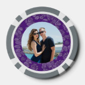 デイジーパープル日付とフォトカードを保存 ポーカーチップ (裏面)