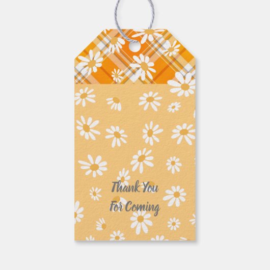 デイジーヒッピーベビーファーストバースデーパーティー ギフトタグ (裏面)