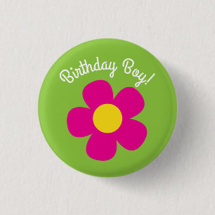 デイジーヒッピー花かわいい子供の誕生日 缶バッジ