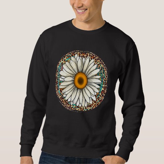 デイジーヒョウ花西部南部ヒッピーBoho G スウェットシャツ (正面)