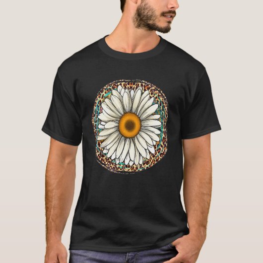 デイジーヒョウ花西部南部ヒッピーBoho G Tシャツ (正面)