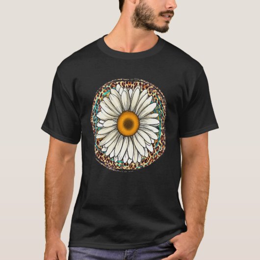 デイジーヒョウ花西部南部ヒッピーBoho G Tシャツ (正面)