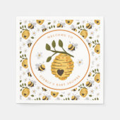 デイジービーハイブ(昆虫)マルハナバチビーベビーシャワー スタンダードカクテルナプキン (正面)