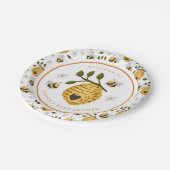 デイジービーハイブ(昆虫)マルハナバチビーベビーシャワー ペーパープレート (アングル)