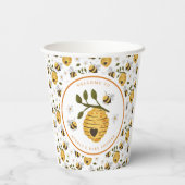 デイジービーハイブ（昆虫）マルハナバチビーベビーシャワー 紙コップ (裏面)