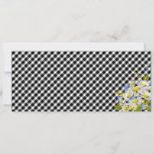 デイジーピクニックブラックギンガムチェックベビーシャワー 招待状 (裏面)