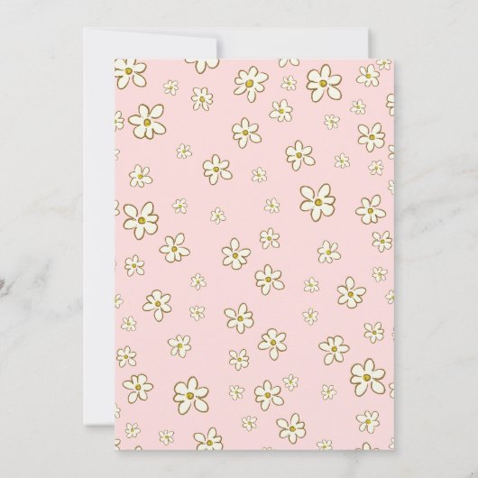 デイジーピンクあるバニーが1歳の誕生日を迎える 招待状 (裏面)