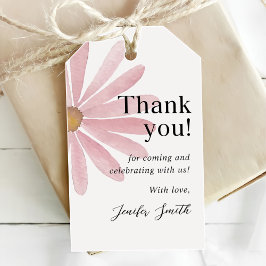 デイジーピンクガール最初の誕生日パーティー ギフトタグ