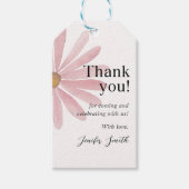 デイジーピンクガール最初の誕生日パーティー ギフトタグ (正面)