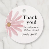 デイジーピンクガール最初の誕生日パーティー フェイバータグ (正面)