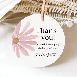 デイジーピンクガール最初の誕生日パーティー フェイバータグ