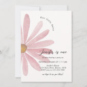 デイジーピンクガール最初の誕生日パーティー 招待状 (正面)