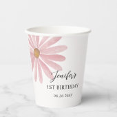 デイジーピンクガール最初の誕生日パーティー 紙コップ (正面)