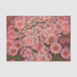 デイジーピンクグリーンボホヒッピーヴィンテージフローラアート 薄葉紙