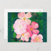 デイジーピンクフラワーポストカード2 ポストカード (正面/裏面)