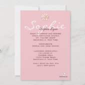 デイジーピンクリボン宗教的フォト招待状 招待状 (裏面)