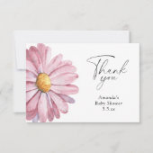 デイジーピンクワイルドフラワーエレガントサンキューカード サンキューカード (正面)
