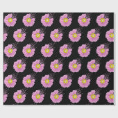 デイジーピンク乳がん生存者リボン ラッピングペーパー (フラット)