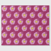 デイジーピンク乳がん生存者リボン ラッピングペーパー (フラット)