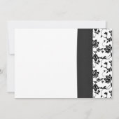 デイジーピンク白黒フローラ結婚式招待状 招待状 (裏面)