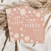 デイジーピンク赤面子供の誕生日 招待状