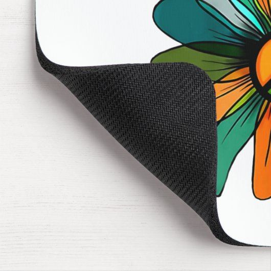 デイジーピースサインヒッパイソウルTシャツフラワー愛好家 マウスパッド (コーナー)