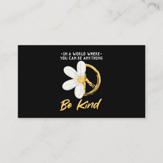 デイジーピースサインフラワーガーデニングヒッピー 名刺 (正面)