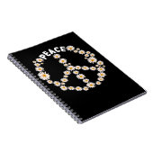 デイジーピースサイン女性庭師ヒッピー ノートブック (右側)