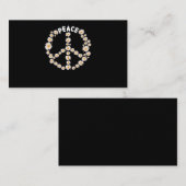 デイジーピースサイン女性庭師ヒッピー 名刺 (正面/裏面)