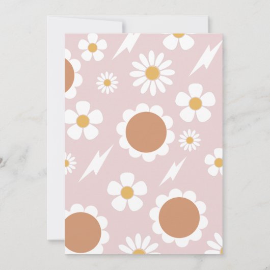 デイジーピーチラブフォーエバーグルーヴィー4歳の誕生日 招待状 (裏面)