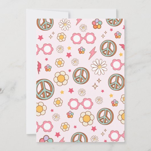 デイジーファイブはヴィベレトロ5番目の誕生日招待状 招待状 (裏面)