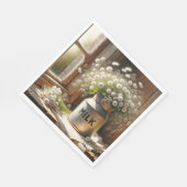 デイジーファッションドブーケ付き古いミルク缶 スタンダードランチョンナプキン (角)